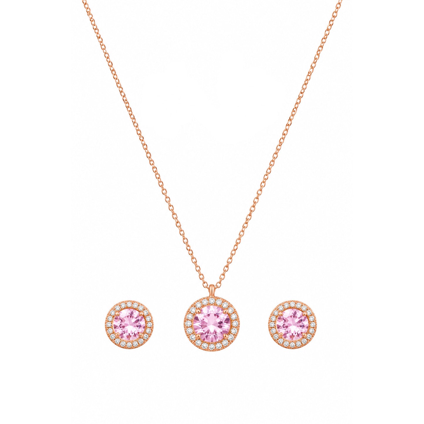 Lunara – Lavender Stone Rose Gold plated Neckpiece Set