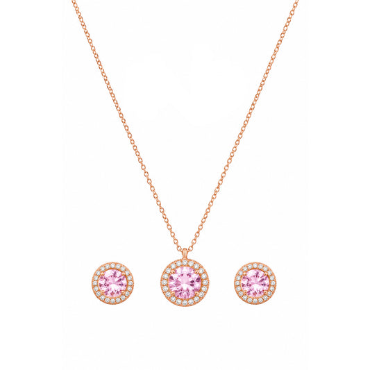 Lunara – Lavender Stone Rose Gold plated Neckpiece Set