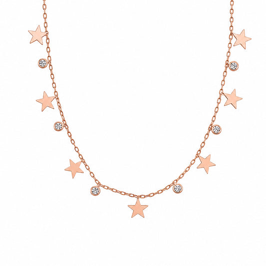 Stellar Charm – Rose Gold-Plated Star Necklace