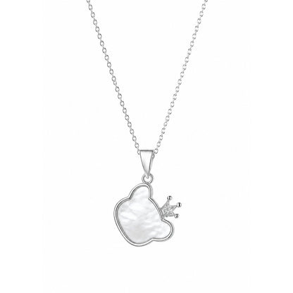 Luna Heart – Rhodium-Plated Mother-of-Pearl Pendant Necklace