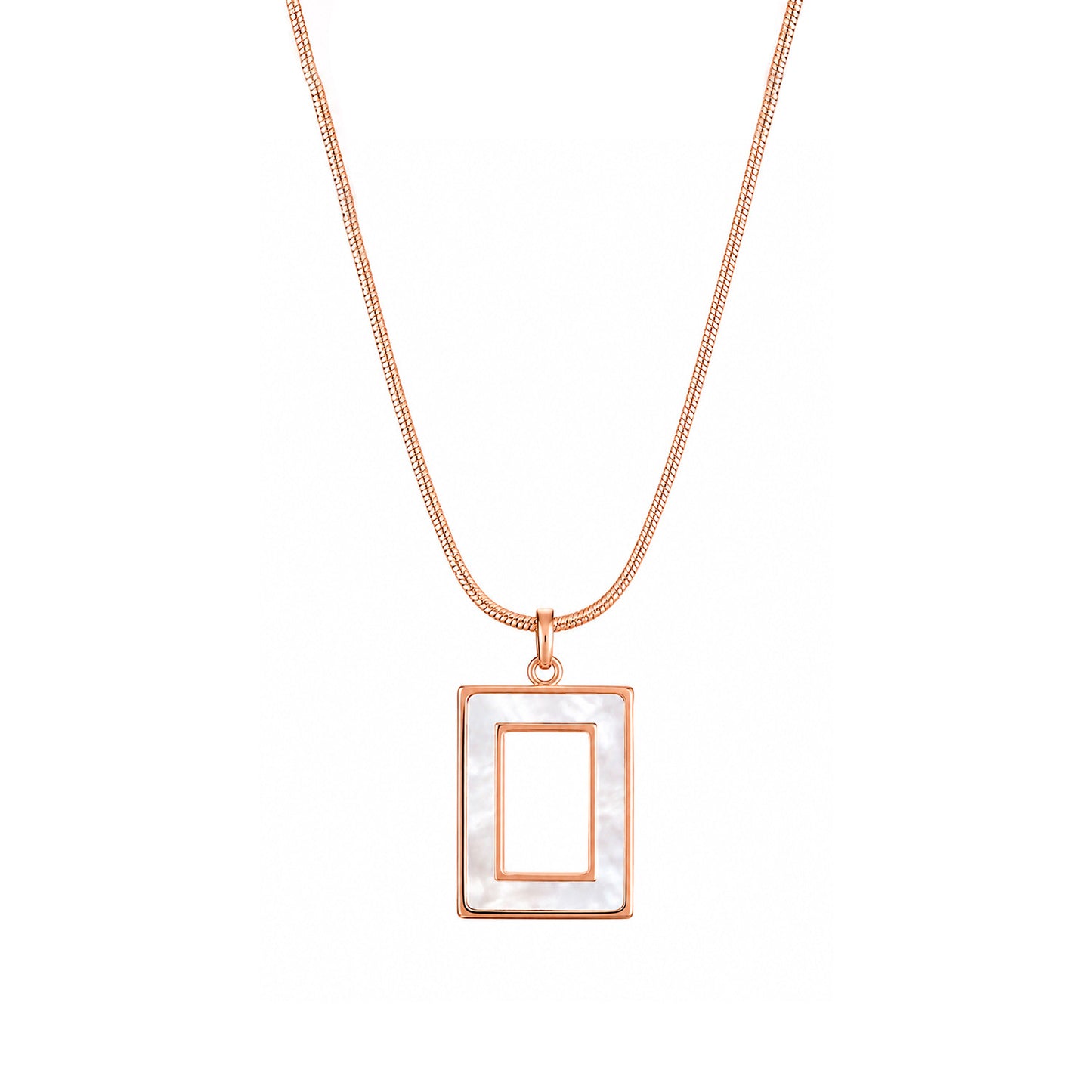 Aurora Frame – Rose Gold-Plated Mother of Pearl Neckpiece