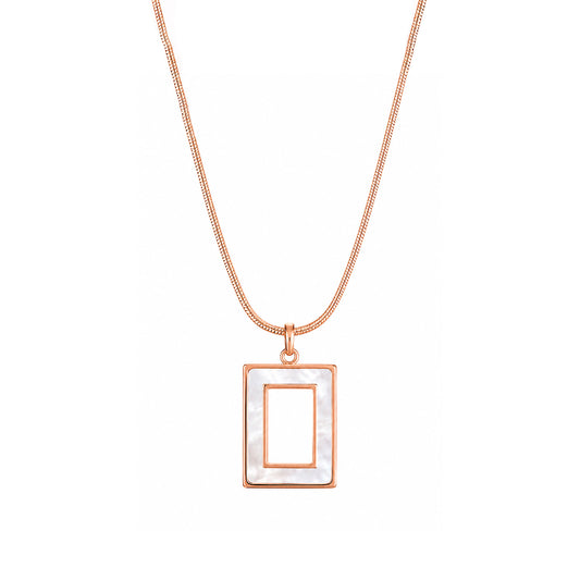 Aurora Frame – Rose Gold-Plated Mother of Pearl Neckpiece