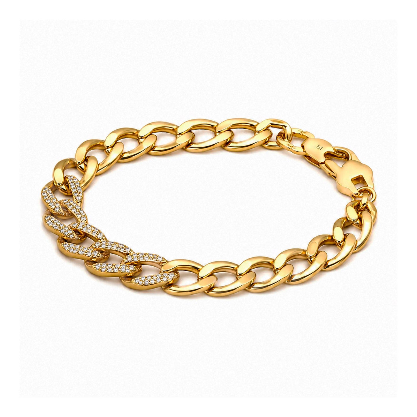 Regalia Link – Gold-Plated Chain Bracelet with Crystal Accents