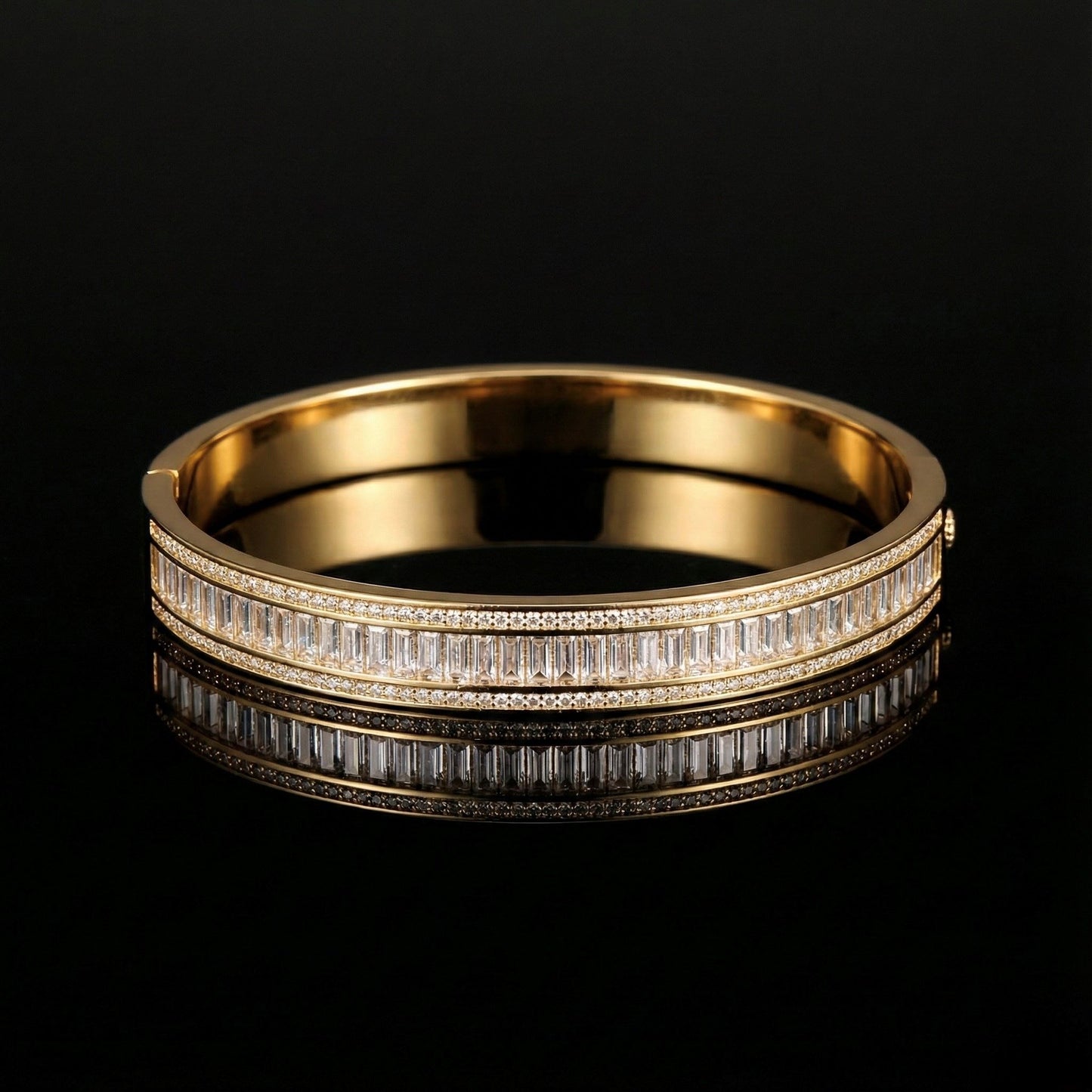 Baguette Line 18k Gold Plated Bracelet