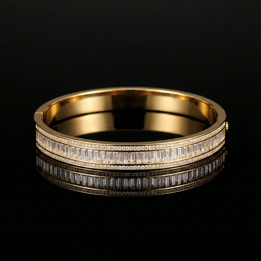 Baguette Line 18k Gold Plated Bracelet