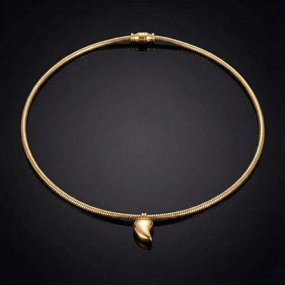 Sculpted Teardrop Magnetic 18k Gold Plated Choker