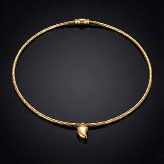 Sculpted Teardrop Magnetic 18k Gold Plated Choker
