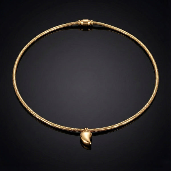 Sculpted Teardrop Magnetic 18k Gold Plated Choker