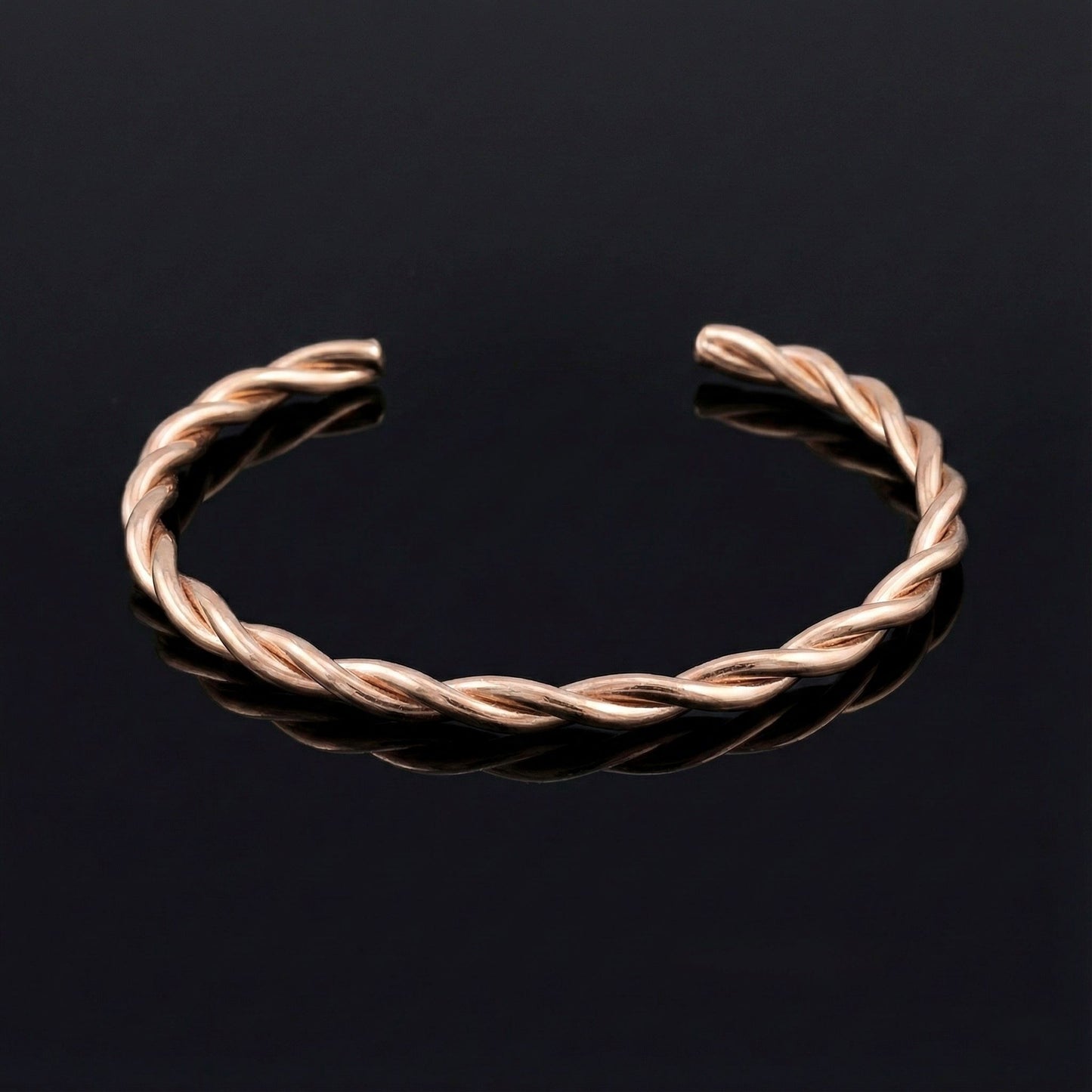 Twisted Rope 18k Rose Gold Plated Bracelet