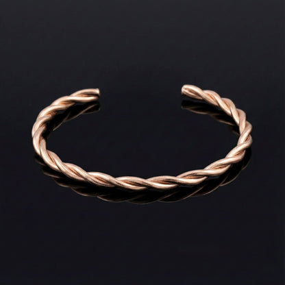 Twisted Rope 18k Rose Gold Plated Bracelet