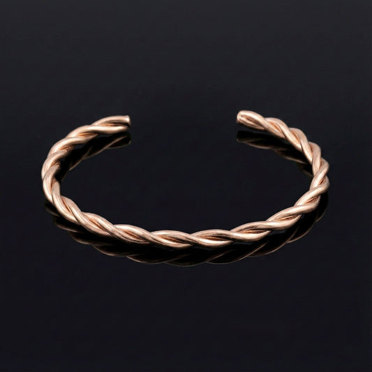 Twisted Rope 18k Rose Gold Plated Bracelet