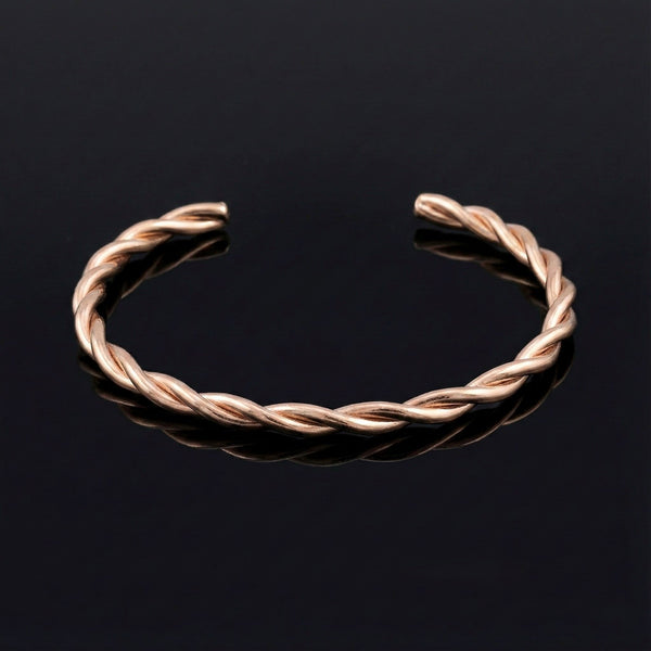 Twisted Rope 18k Rose Gold Plated Bracelet