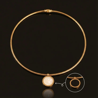 Reversible Mother of Pearl Magnetic 18k Gold Plated Choker