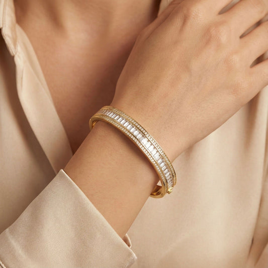 Baguette Line 18k Gold Plated Bracelet