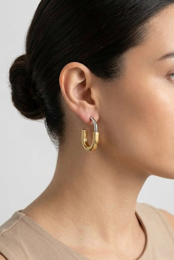 Open Curve 18k Gold Plated Earrings