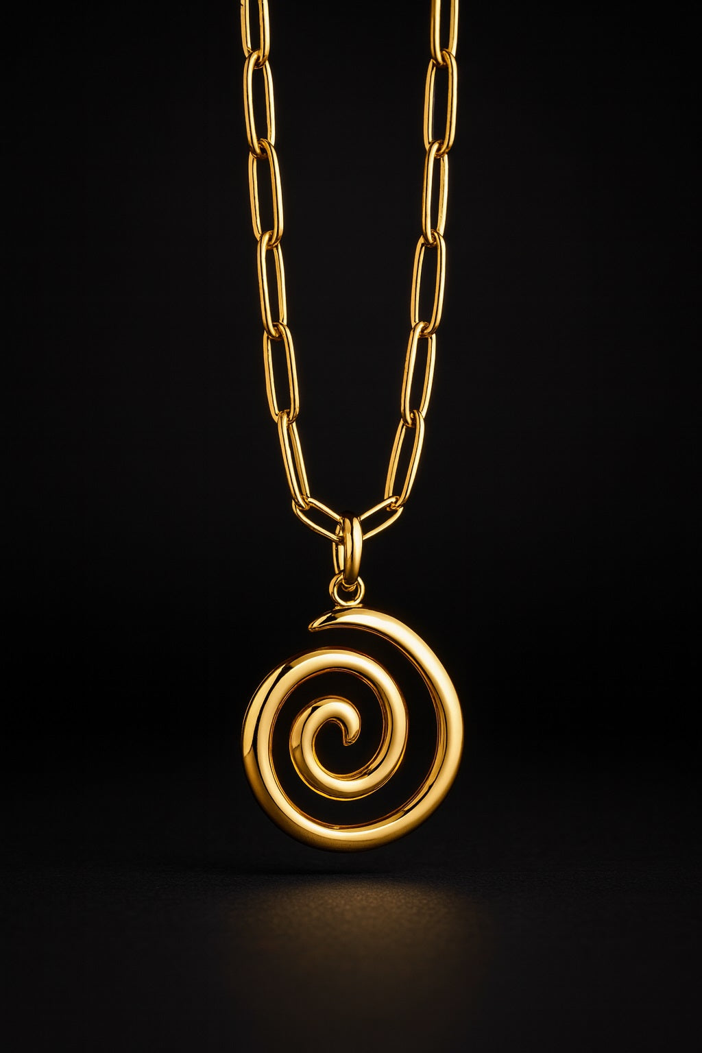 Round Sun Spiral 18K Real Gold Plated Neckpiece