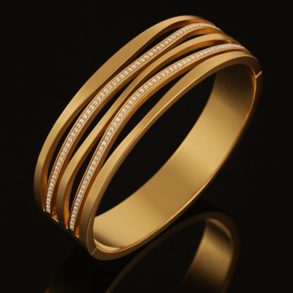 Triple Wave 18k Gold Plated Bracelet