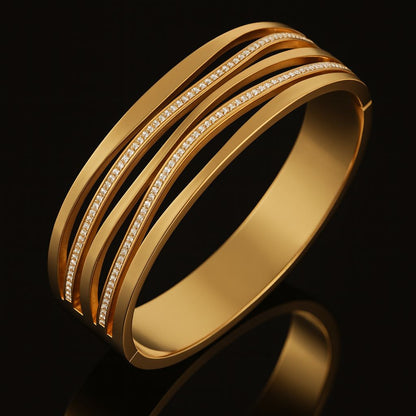 Triple Wave 18k Gold Plated Bracelet