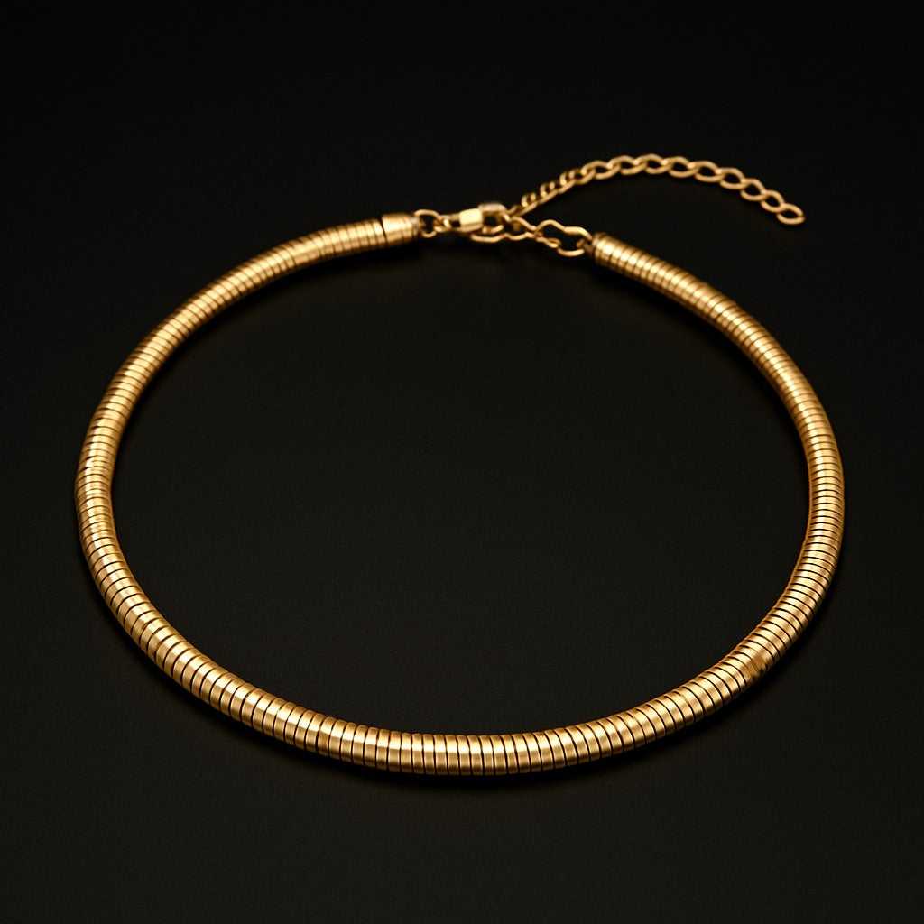 Bold Statement Choker Gold Finish