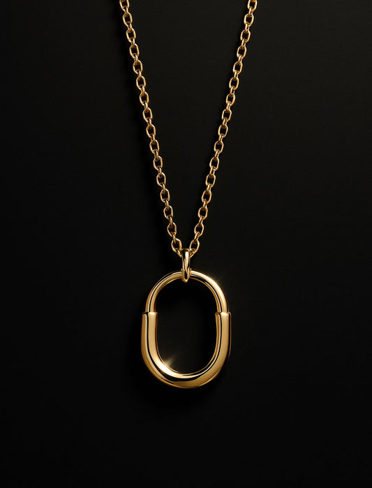 Bold Oval Link 18k Gold Plated Necklace