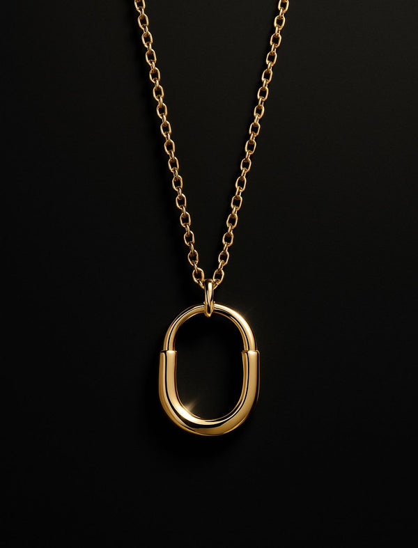 Bold Oval Link 18k Gold Plated Necklace