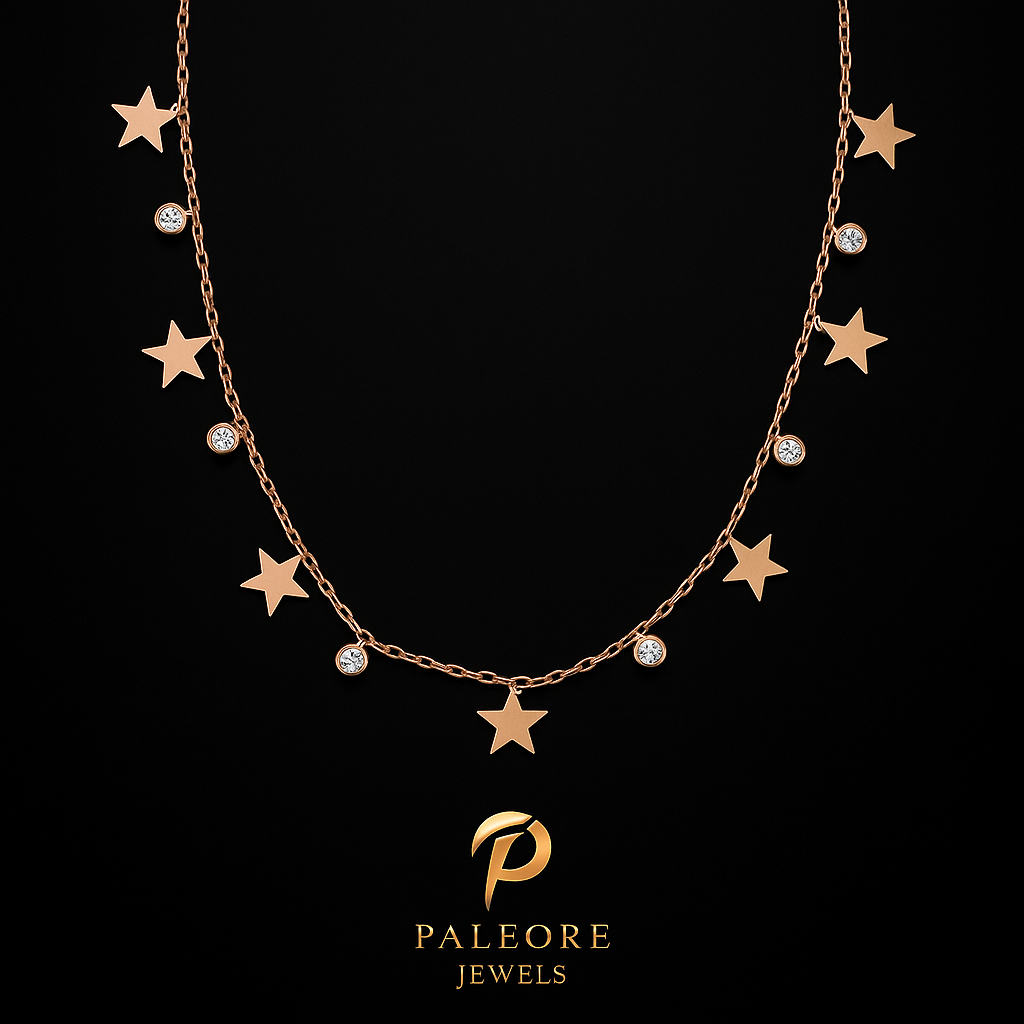 Stellar Charm – Rose Gold-Plated Star Necklace