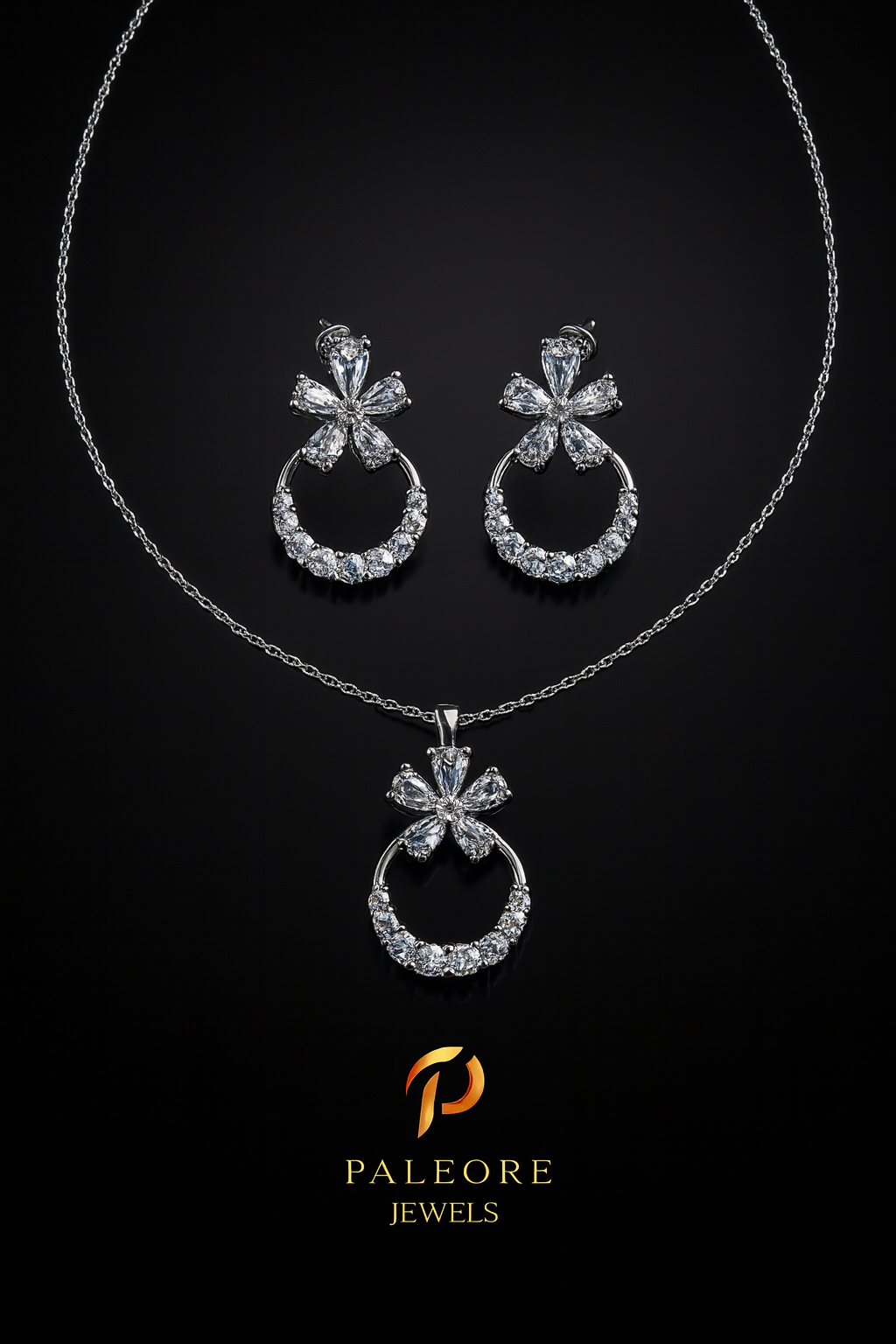 Crystal Bloom Neckpiece Set