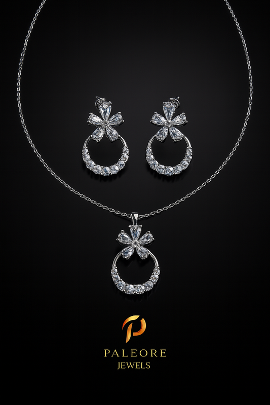 Crystal Bloom Neckpiece Set