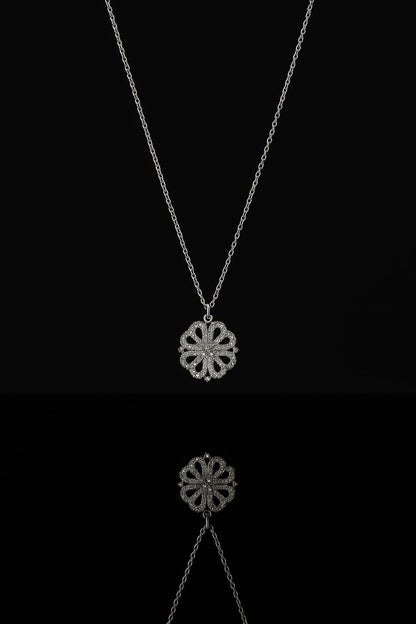 Clover Hearts Magnetic Silver Plated Neckpiece